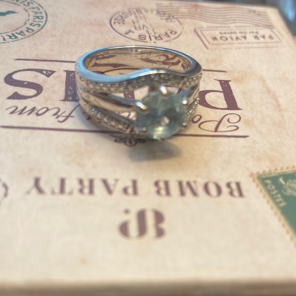 Elegant Silver and Blue Gemstone Ring